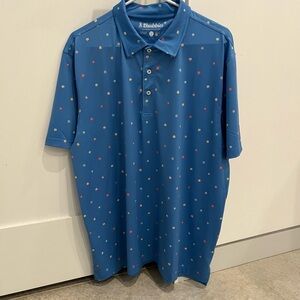 CHUBBIES - Men’s Sz L Blue Polka Dot Polo Shirt